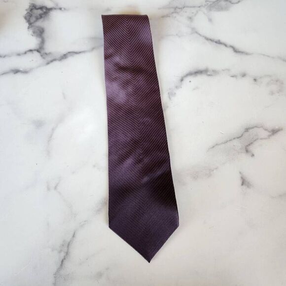 Ottimo Uomo 100% silk vintage Italian scarf slash stripes brown - Picture 2 of 6